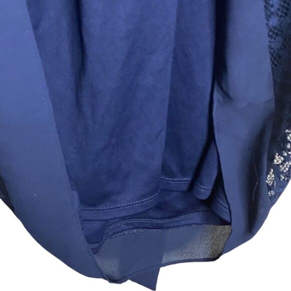 DB Established 1962 Wm’s Sz 14 Blue Lace Lined Kimono Pull Over Belt Dress - Picture 5 of 6